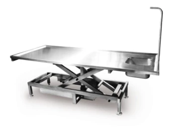 Electric embalming table with sink