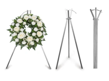 Wreath stand, 80cm, silver