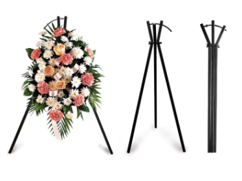 Wreath Flower Stand, black, 140cm